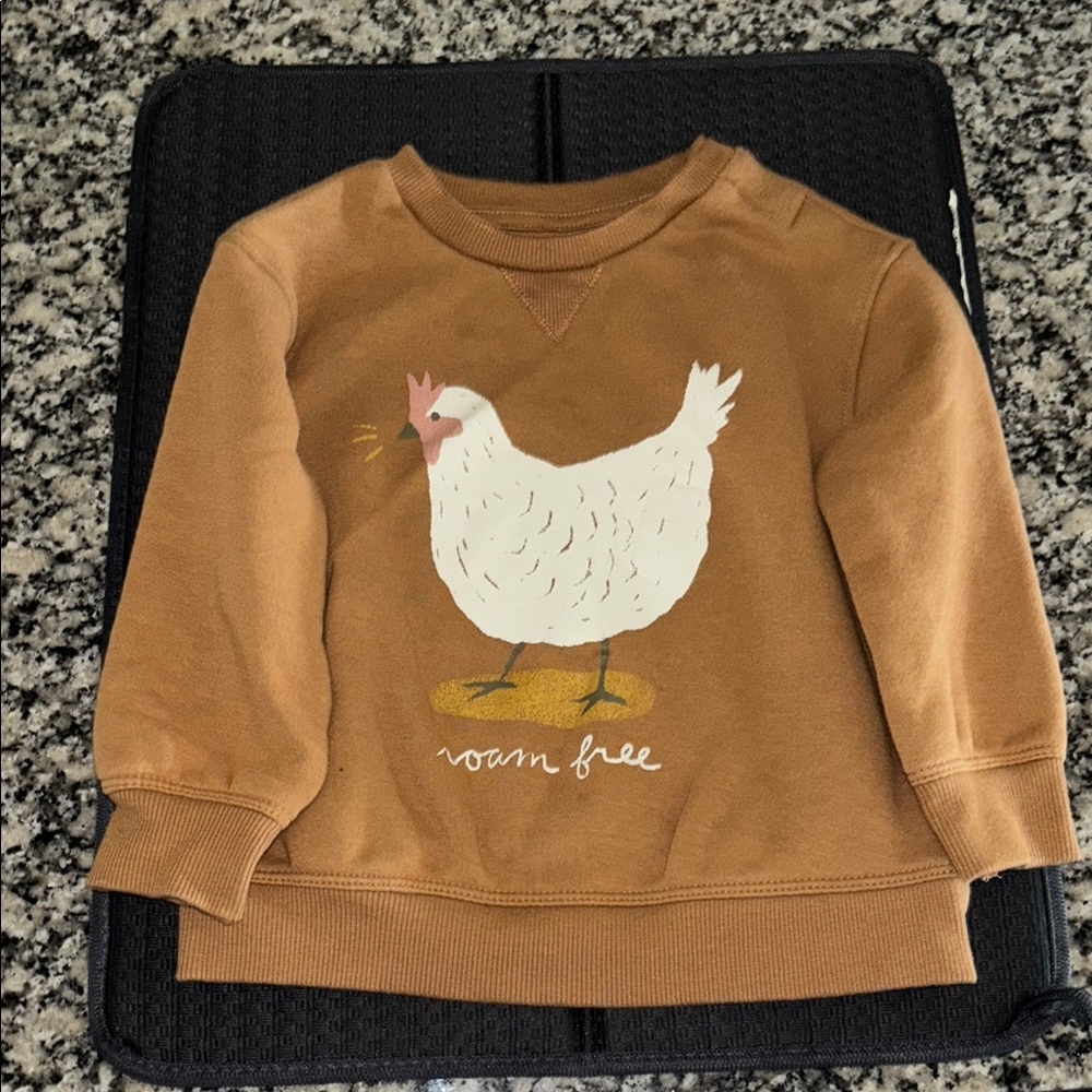 Little Co. Toddler 18M Brown Chicken Graphic Sweatshirt